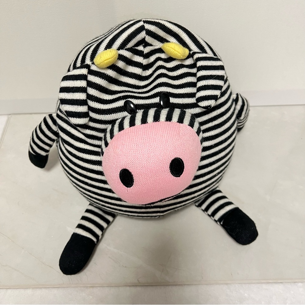 Jay At Play MUSHABLE Pot Bellies Striped Cow Plush Stuffed Animal Pillow Beanbag